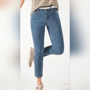 Tommy Bahama Spots Of Dots High Rise Ankle Blue Jeans Women's 12 NWT